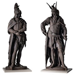 Heroes of the Song of the Nibelungs, Cast Iron Statues, probably German
