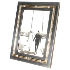 Silver Gucci Picture Frame with Brass Accents, circa 1940