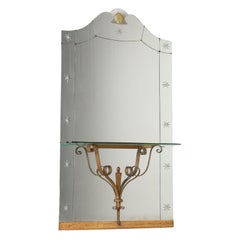 Grand miroir avec console 1950
