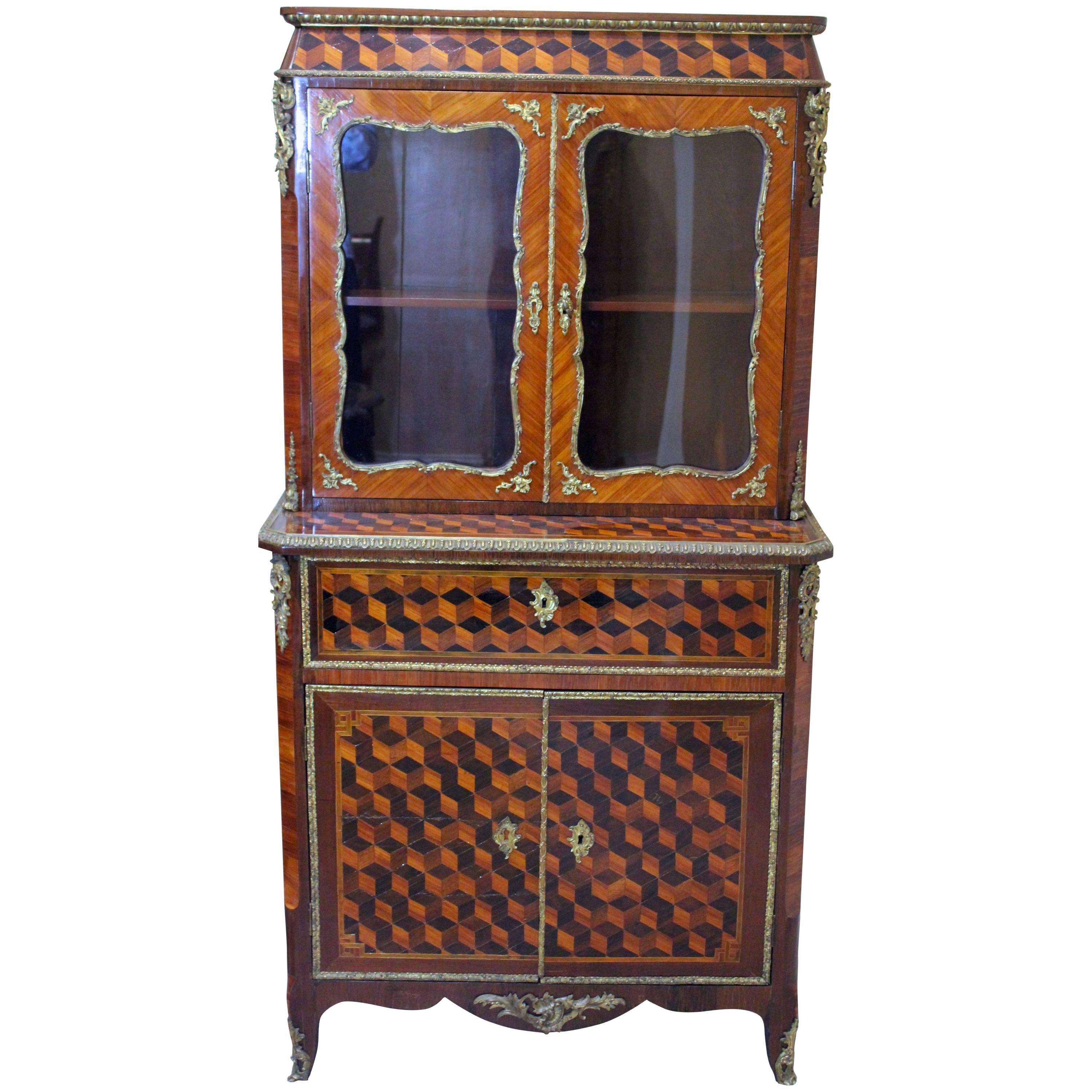 Louis XV-Style Cabinet with Secretary