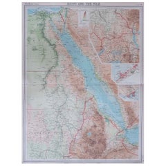 Grande mappa originale dell'Egitto, circa 1920