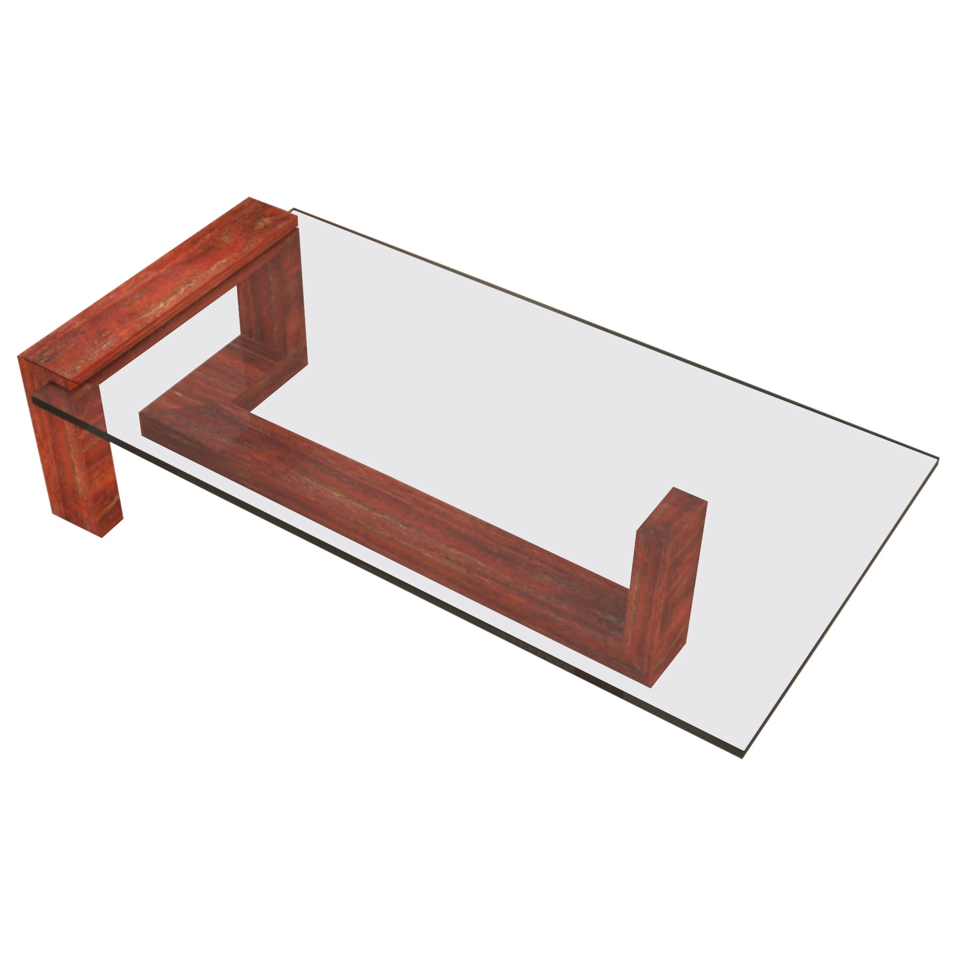 Kame Travertine Marble Coffee Table Contemporary Design Bespoke Made in Spain