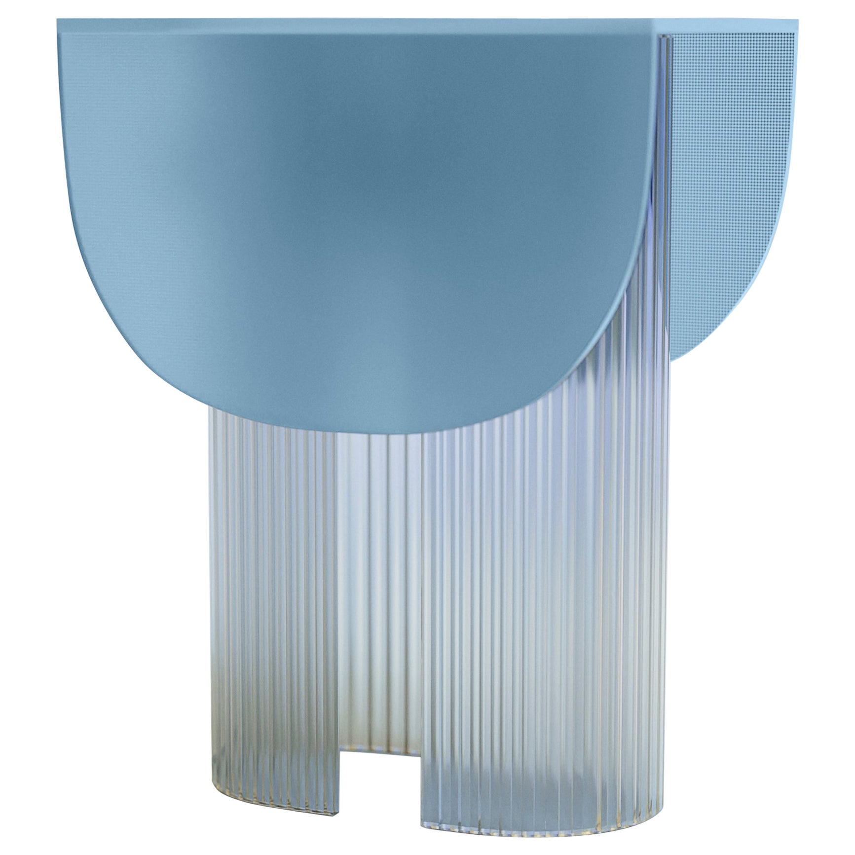 Lámpara de mesa Helia azul hielo by Variaciones del vidrio