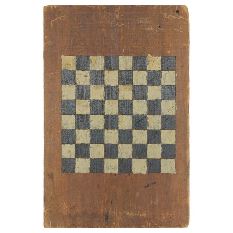 Antique American HandPainted Checker Game Board For Sale at 1stDibs