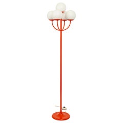 Splendida lampada da terra arancione di Kaiser, Germania, anni '70
