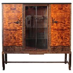 Swedish Art Deco Period Display Vitrine with Illuminated Interior