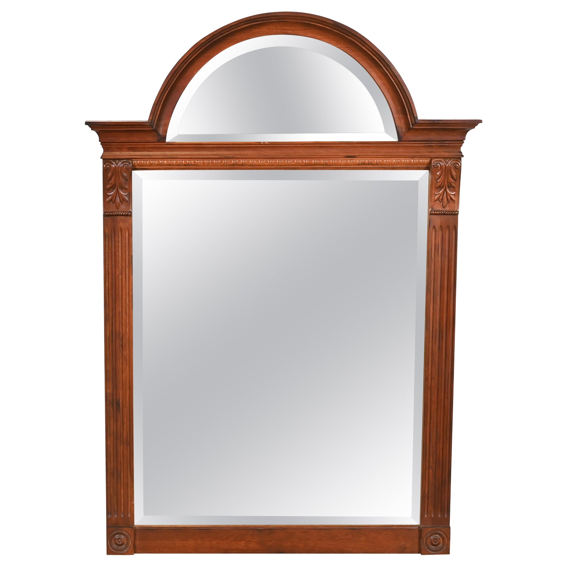 Victorian Carved Maple Arched Wall Mirror