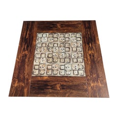 Large square table of Rosewood and Danish tiles 1960ties.