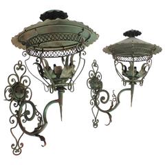 Decorative Antique American Iron Wall Sconces