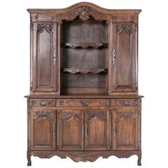 Large Lavishly Hand-Carved Antique French Louis XV Style Vaisselier or Cabinet