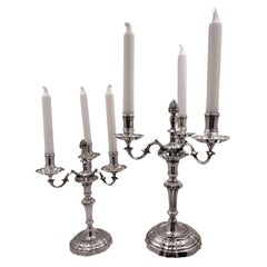 Paire de candélabres italiens à 3 lumières Mario Buccellati