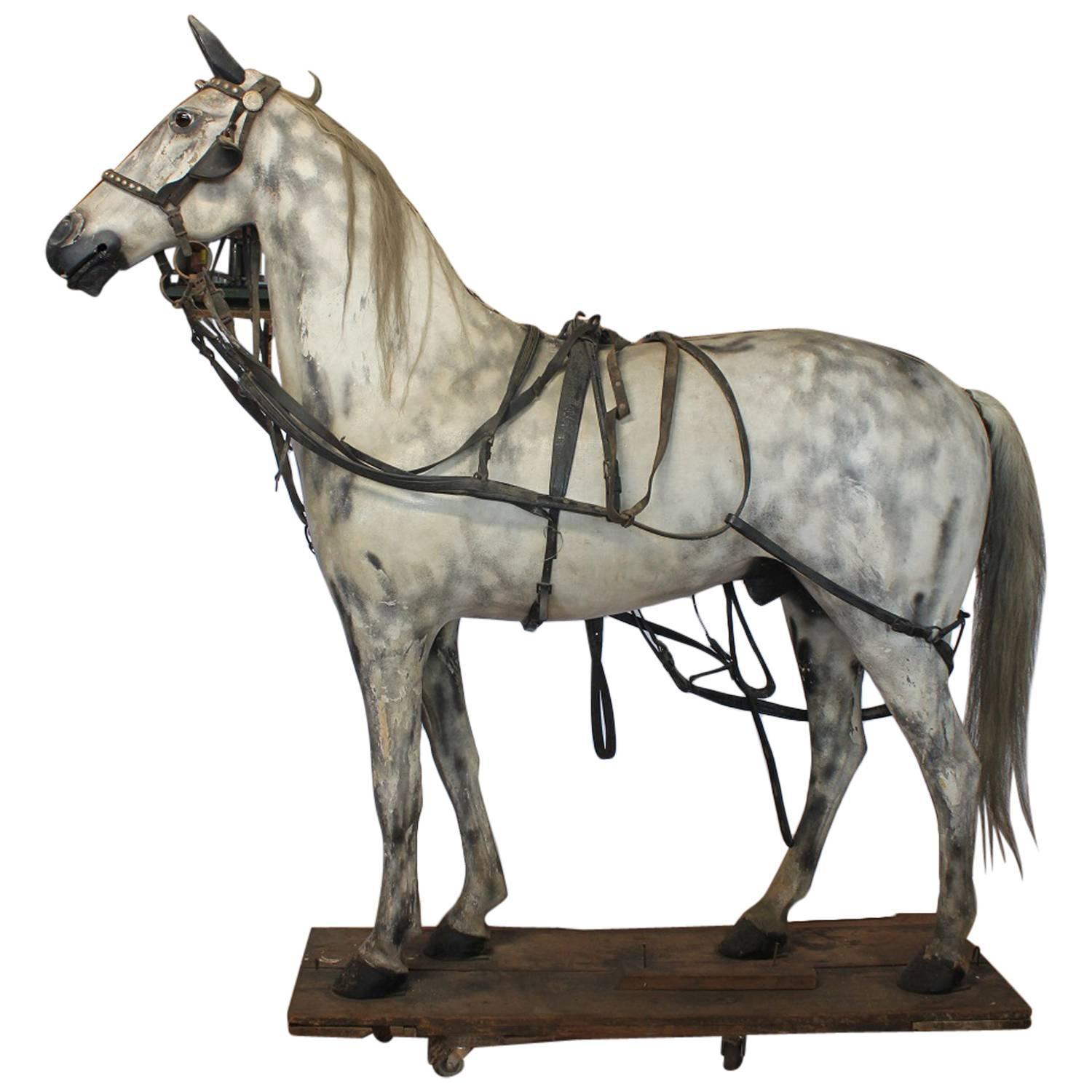 19th Century American Lifesize Wood and Zinc Harness Horse For Sale at
