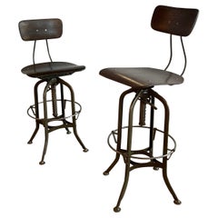 Coppia di sgabelli da disegno industriali di Toledo Metal Furniture Co.