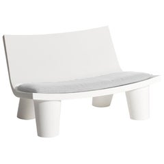 Milky White Low Lita Love Low Sofa With Cushion by OTTO Studio
