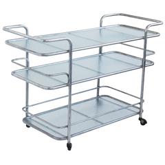 Brown Jordan Aluminum and Glass Bar Cart