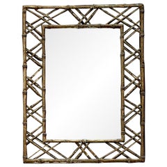 Vintage Coastal Bamboo Trellis Mirror