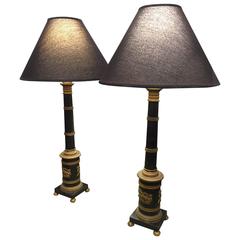 Pair of French Empire Style Lamps