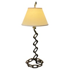 vintage brutalist chain link lamp in the style of Franz West, circa 1970s