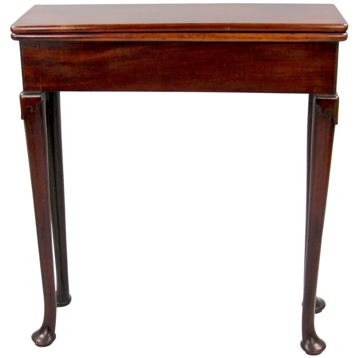 George II Mahogany Fold over Table of Unusually Narrow Proportions