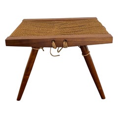 George Nakashima Grass Seat Stool