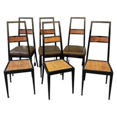 Juego de 6 sillas de comedor italianas inspiradas en Gio Ponti