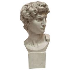 English Plaster Bust of Michelangelo's David