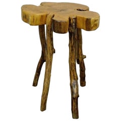 Mesa auxiliar rústica Robert Powchik Burl Wood Slab Live Edge Log Cabin