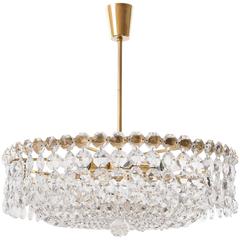 Bakalowits Chandelier, Crystal and Gold-Plated Brass, Austria, 1960s 7