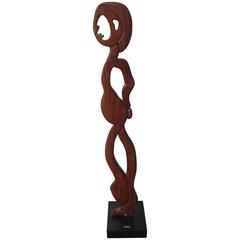 Lifesize Figurative Rosewood "Androgyny" Sculpture