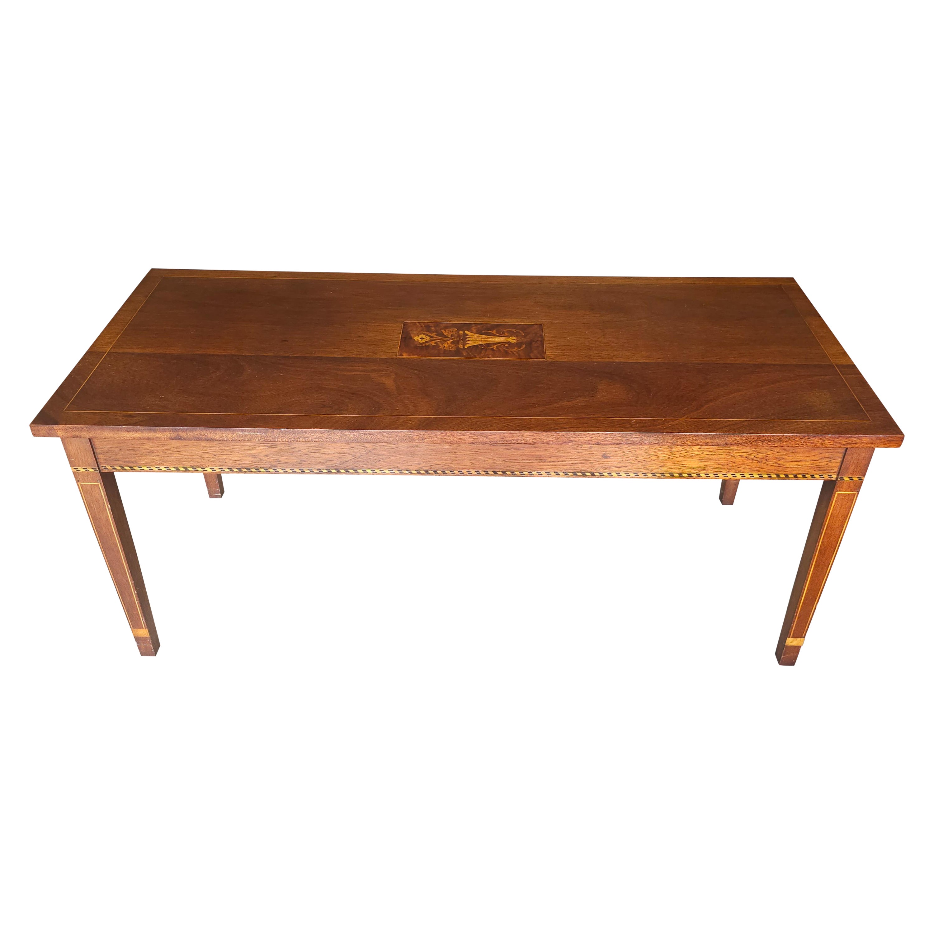 Gebrüder Potthast. Federal Satinwood & Ebenholz Intarsien Mahagoni Cocktail, Couchtisch im Angebot