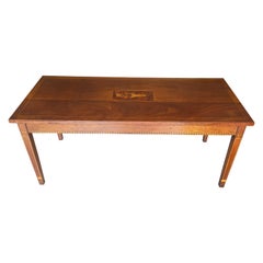Potthast Bros. Federal Satinwood & Ebony Inlaid Mahogany Cocktail, Coffee Table