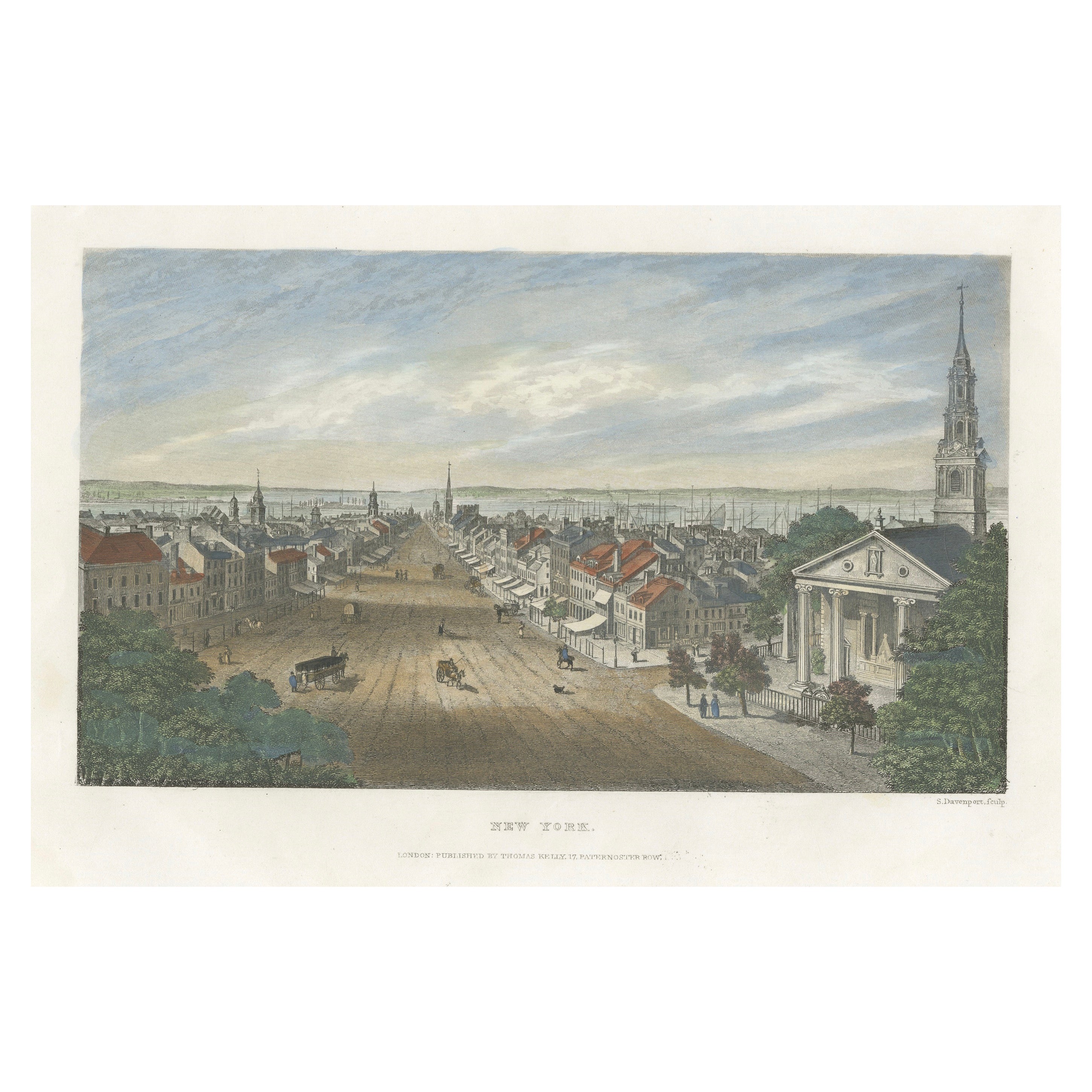 Uno sguardo al paesaggio urbano di New York del primo Ottocento, una stampa del 1842