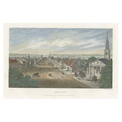 Un aperçu du paysage urbain de New York du début du 19e siècle, une estampe de 1842