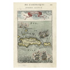 Antike Karte von Hispaniola oder Kuba und Puerto Rico aus dem Jahr 1683 von Mallet