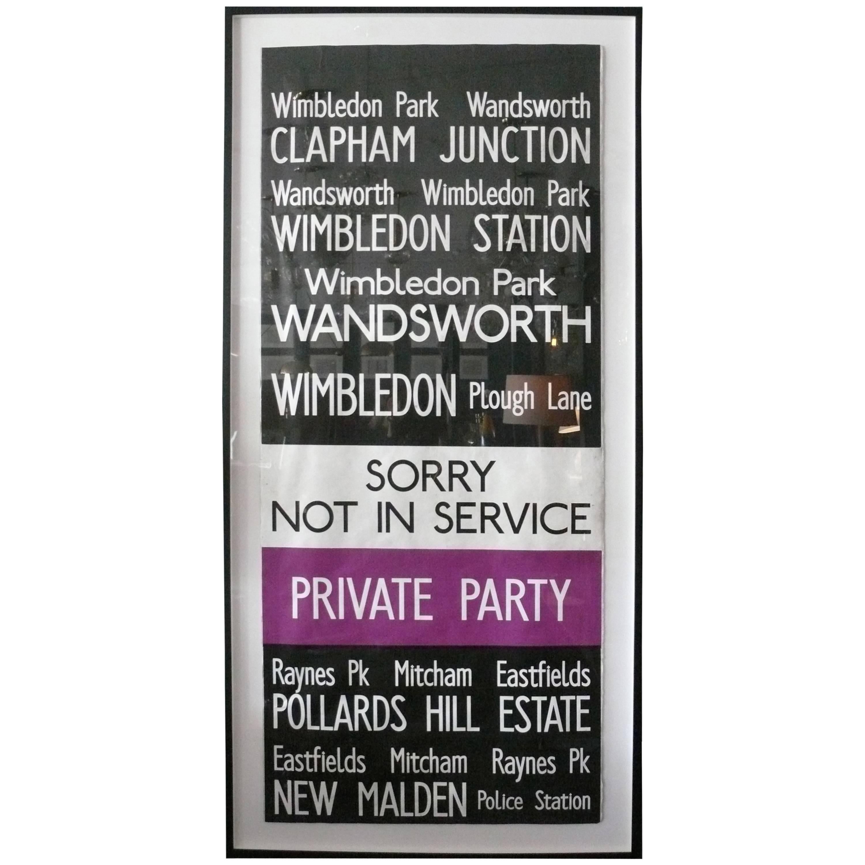 Vintage London Bus Sign