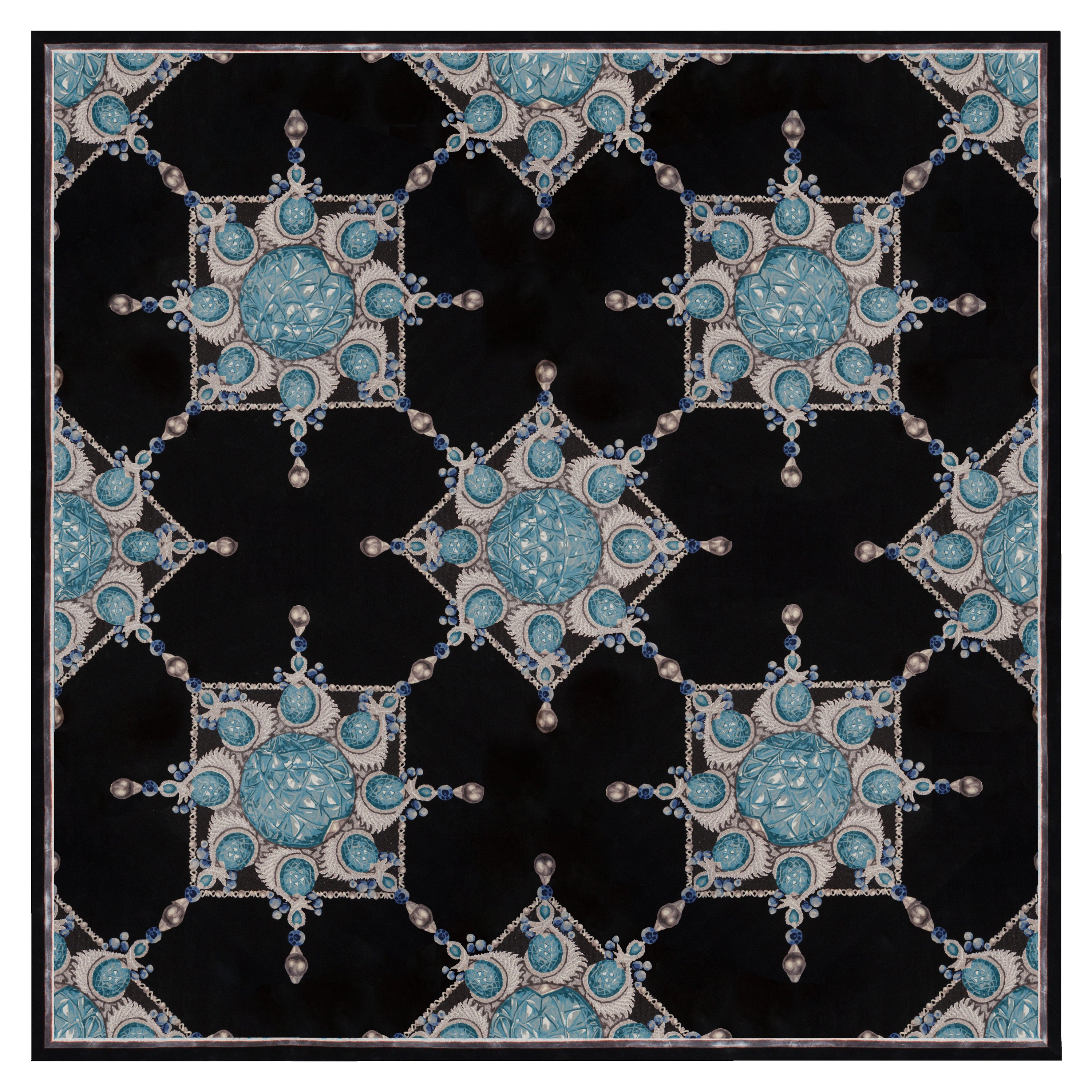 Western European Wool and Silk Rug  "Alchemy"