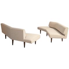 Edward Wormley for Dunbar, Pair of Wing Shaped Unit Sofas