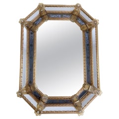 Mid-Century Ercole Barovier Venetian Murano Glass Mirror  1960s