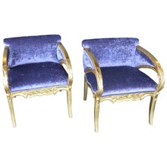 Set of Four Modernismo Giltwood Fauteuils in the Manner of Joan Busquets