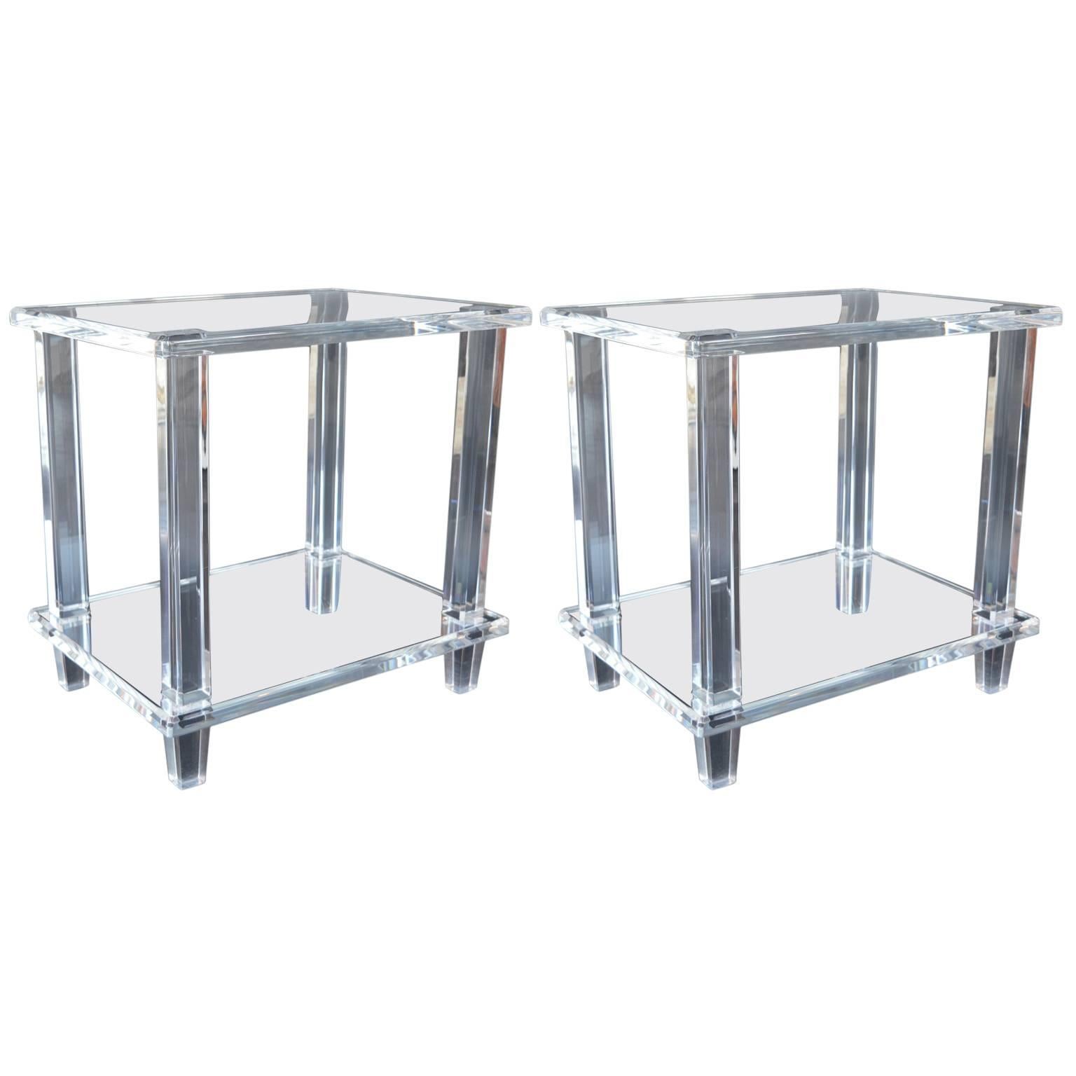 Pair of Lucite Side Tables