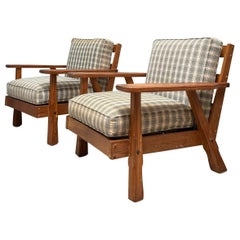 Vintage Brandt Ranch Oak Lounge Chair’s - a Pair