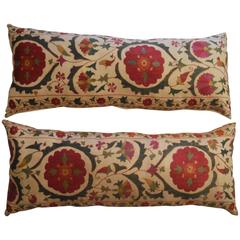 Pair of Large Vintage Suzani Pillows 