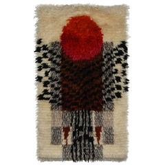 Vintage Abstract Denna Rya Wool Tapestry, circa 1960, Norway