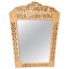 Vintage Heavily Carved Anglo-Indian Style Mirror