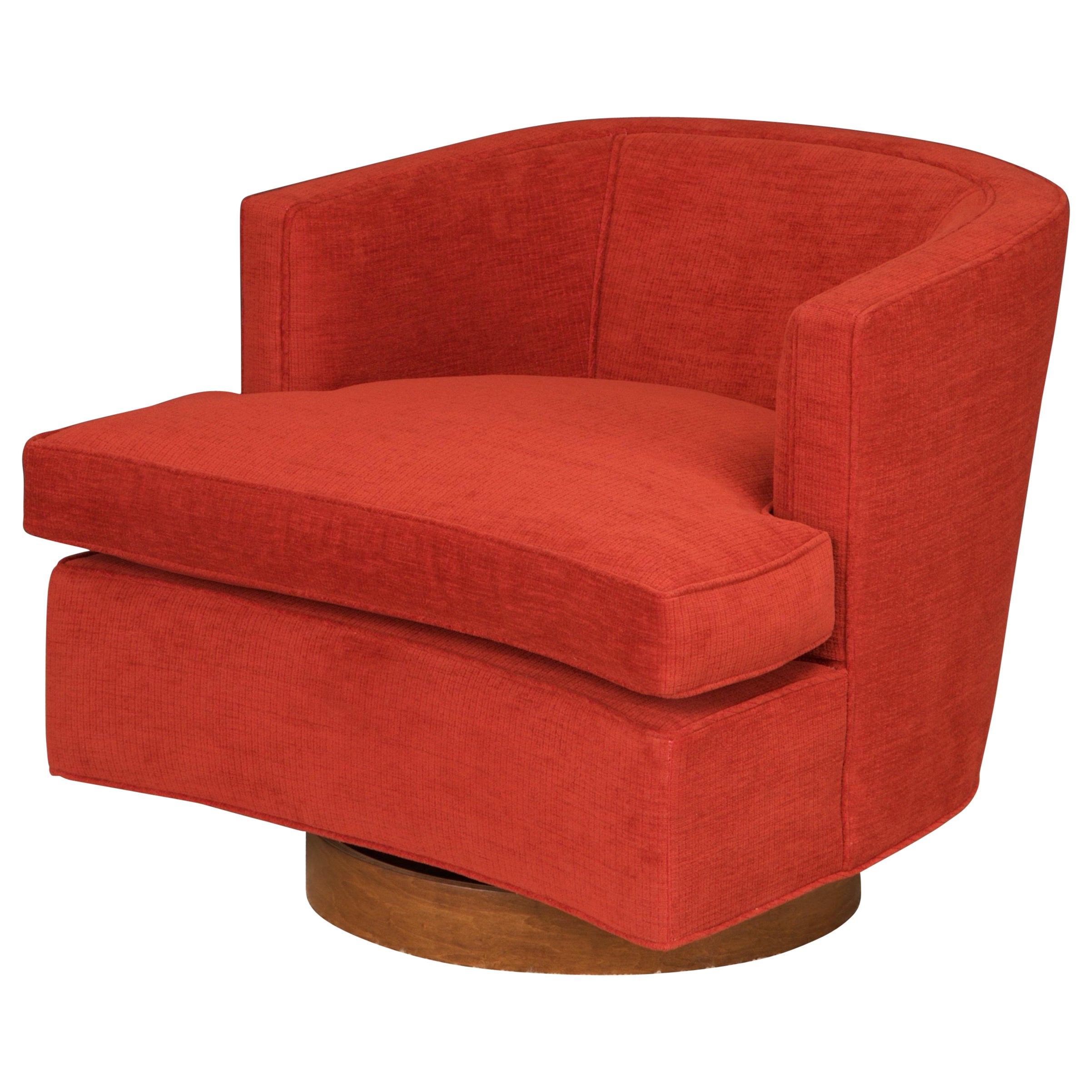 Harvey Probber Swivel Club Chair, circa 1960s, Reupholstered and Refinished