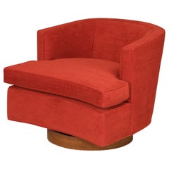 Harvey Probber Swivel Club Chair, circa 1960s, Reupholstered and Refinished
