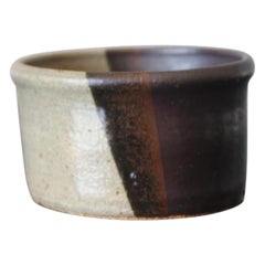 Unique Decorative French Pottery Bowl Dark Chocolate/ Grey