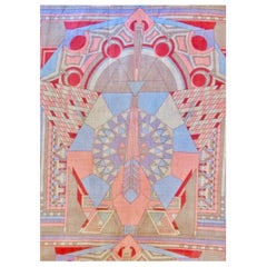 Frank Lloyd Wright pour Schumacher Imperial Tokyo Textile, 3 yards, 1950's USA.