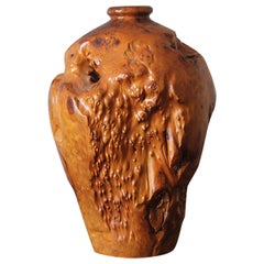 Beautiful Large Maple Burl Wood Vase
