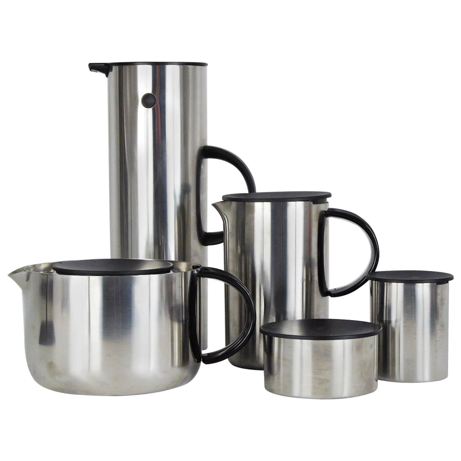 Five-Piece Set of Stainless Stelton Designed by Erik Magnussen